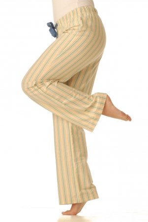 Pyžamové kalhoty flanelové - žlutý proužek